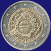 2 € Saksa 2012 - 10th Anniversary of Euro coins and banknotes