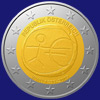 2 € Éisträich 2009 - 10. Gebuertsdag vun der Europäescher<br>Wirtschafts- a Währungsunioun