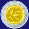 2 € Frankräich 2009 - 10. Gebuertsdag vun der Europäescher<br>Wirtschafts- a Währungsunioun